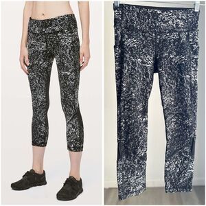 Lululemon Pace Rival Crop *22" Achromatize Ice Grey Black Size 4